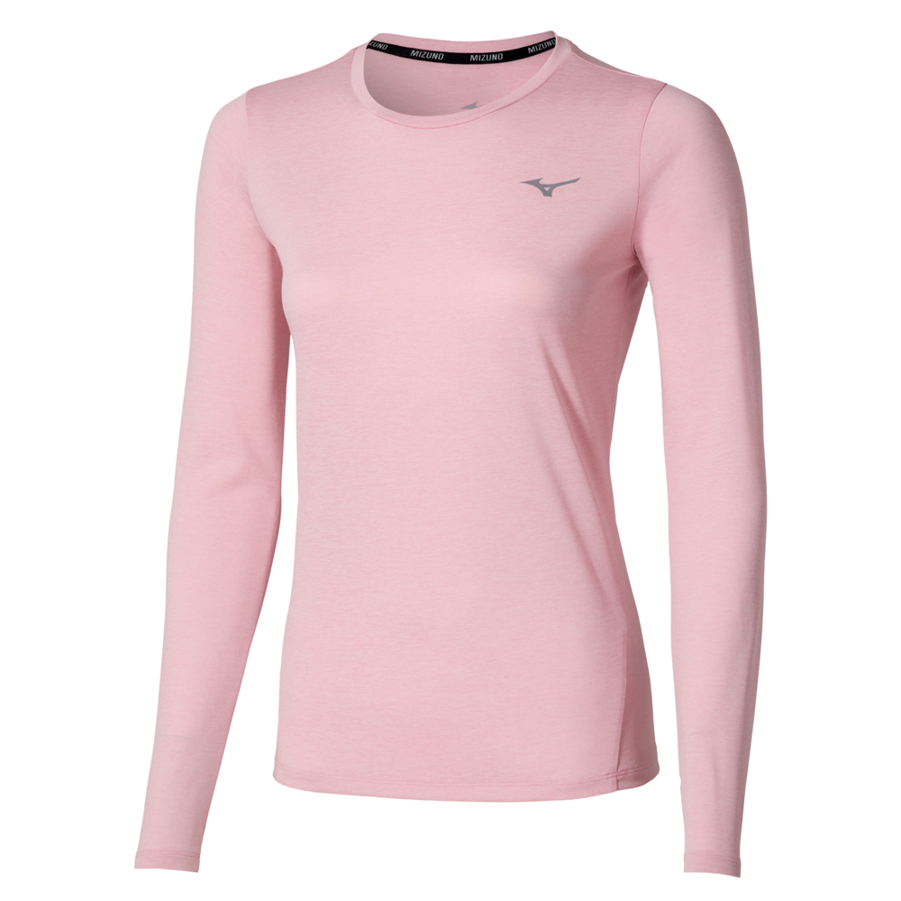 Mizuno Core Impulse Long Sleeve tee Bleached Mauve Damen Grösse XS